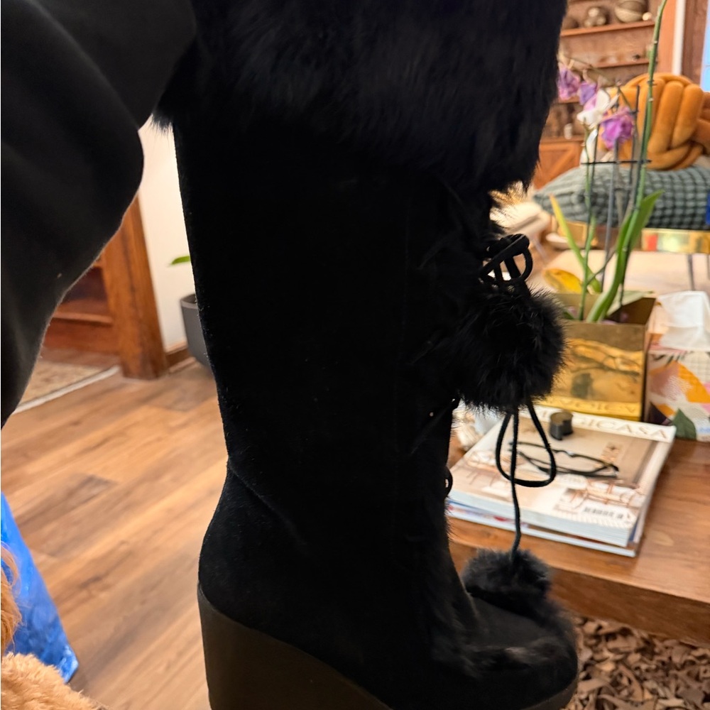Coach Black Karita Fur Moccasins - Picture 3 of 3
